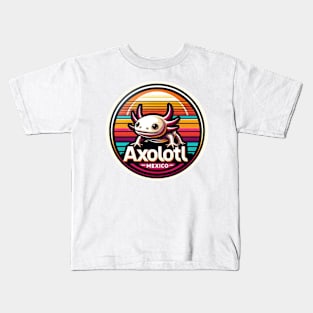 Cute Vintage Axolotl Mexico Retro Kids T-Shirt